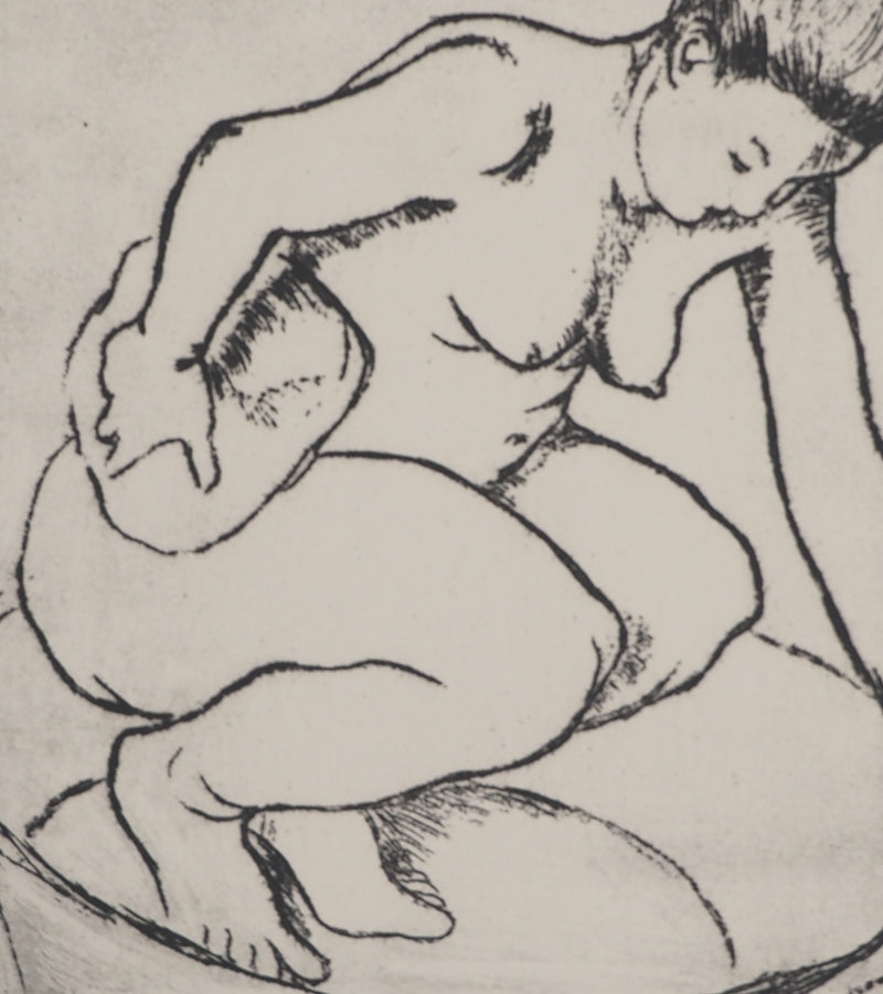 Suzanne VALADON : Catherine au tub, Gravure originale (photo de détail 7) - Crédit photo : Galerie Art.Paris