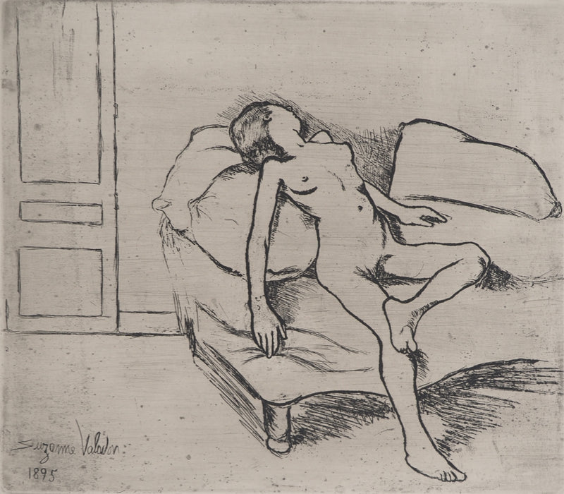 Suzanne VALADON : Louise nue sur le canapé, Gravure originale (photo de détail 4) - Crédit photo : Galerie Art.Paris