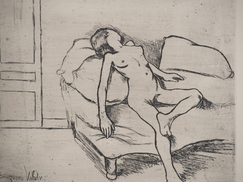 Suzanne VALADON : Louise nue sur le canapé, Gravure originale (photo de détail 5) - Crédit photo : Galerie Art.Paris