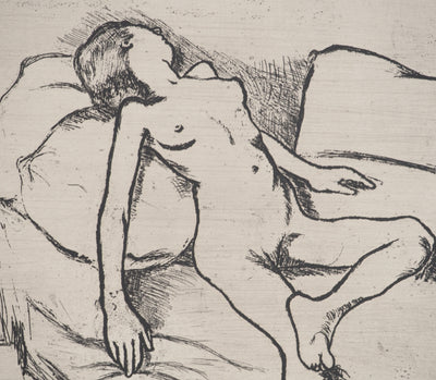 Suzanne VALADON : Louise nue sur le canapé, Gravure originale (photo de détail 6) - Crédit photo : Galerie Art.Paris
