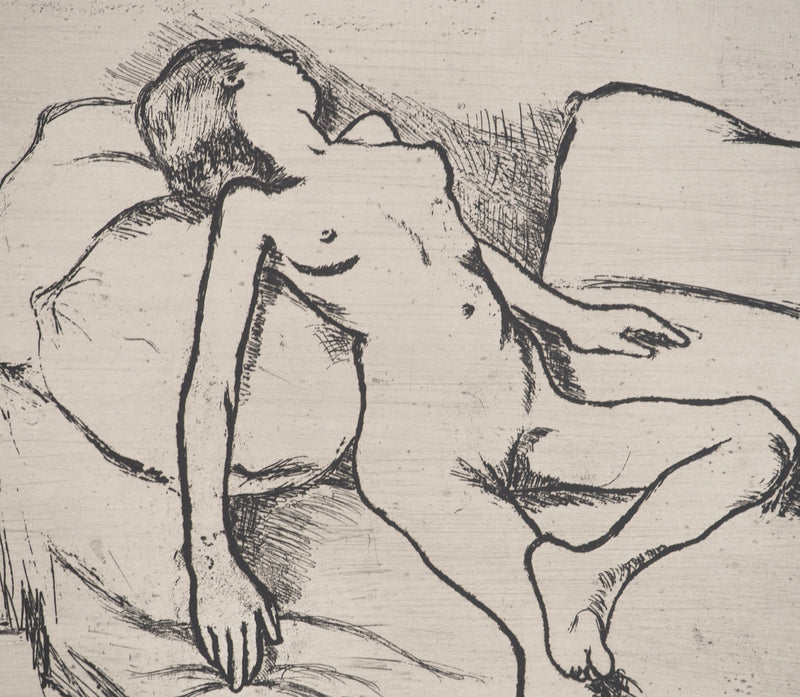 Suzanne VALADON : Louise nue sur le canapé, Gravure originale (photo de détail 6) - Crédit photo : Galerie Art.Paris