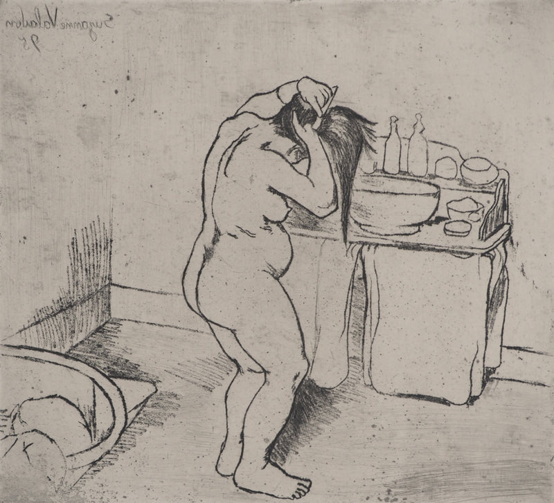 Suzanne VALADON : Catherine nue se coiffant, Gravure originale (photo de détail 4) - Crédit photo : Galerie Art.Paris