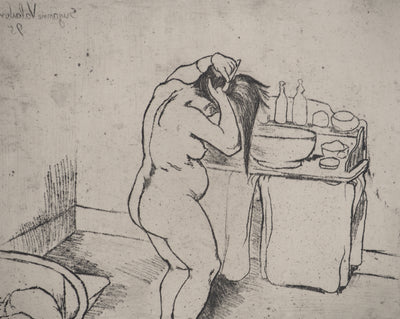 Suzanne VALADON : Catherine nue se coiffant, Gravure originale (photo de détail 5) - Crédit photo : Galerie Art.Paris