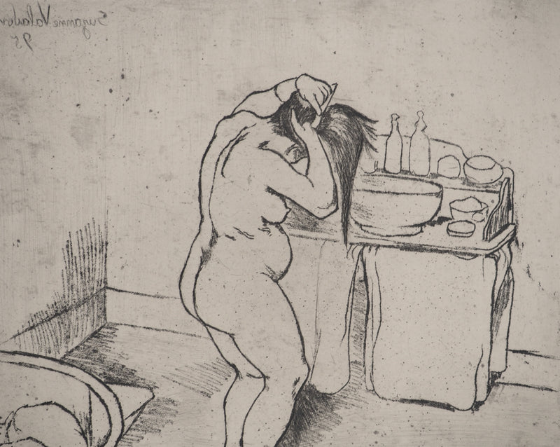Suzanne VALADON : Catherine nue se coiffant, Gravure originale (photo de détail 5) - Crédit photo : Galerie Art.Paris