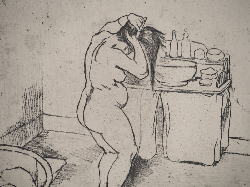 Suzanne VALADON : Catherine nue se coiffant, Gravure originale (photo de détail 6) - Crédit photo : Galerie Art.Paris
