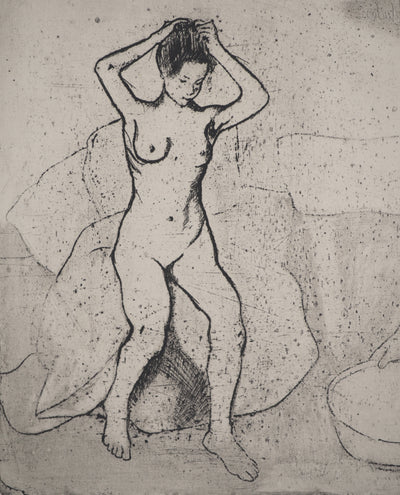 Suzanne VALADON : Catherine prépare le tub et Louise nue se coiffe, Gravure originale (photo de détail 5) - Crédit photo : Galerie Art.Paris
