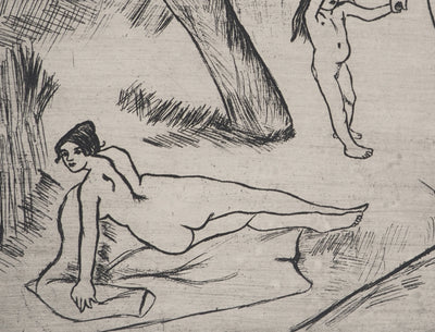 Suzanne VALADON : Femmes et enfant au bord de l'eau, Gravure originale (photo de détail 5) - Crédit photo : Galerie Art.Paris