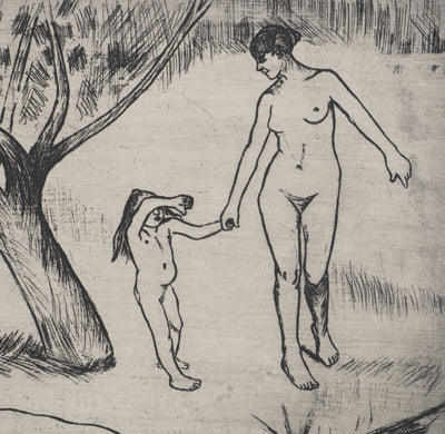 Suzanne VALADON : Femmes et enfant au bord de l'eau, Gravure originale (photo de détail 7) - Crédit photo : Galerie Art.Paris