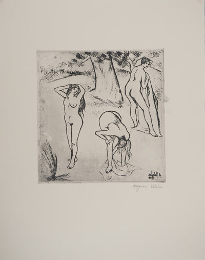 Suzanne VALADON : Femmes nues sous les arbres, Gravure originale (vue générale) - Crédit photo : Galerie Art.Paris