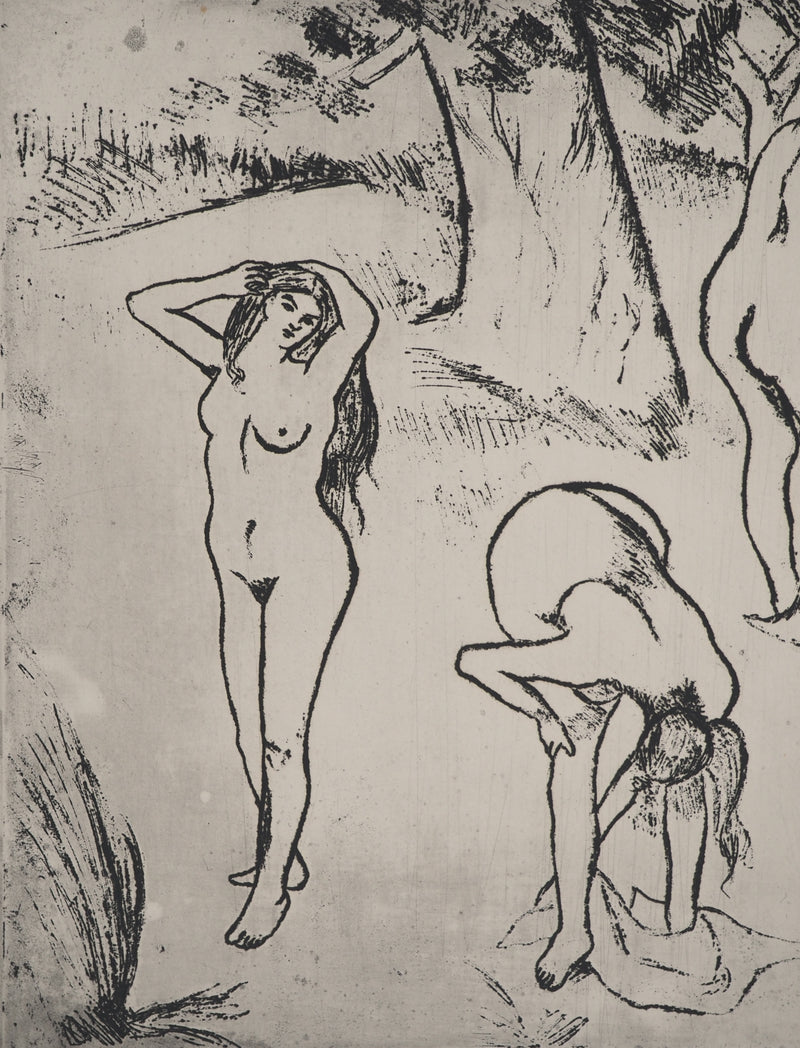Suzanne VALADON : Femmes nues sous les arbres, Gravure originale (photo de détail 5) - Crédit photo : Galerie Art.Paris