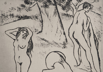 Suzanne VALADON : Femmes nues sous les arbres, Gravure originale (photo de détail 6) - Crédit photo : Galerie Art.Paris