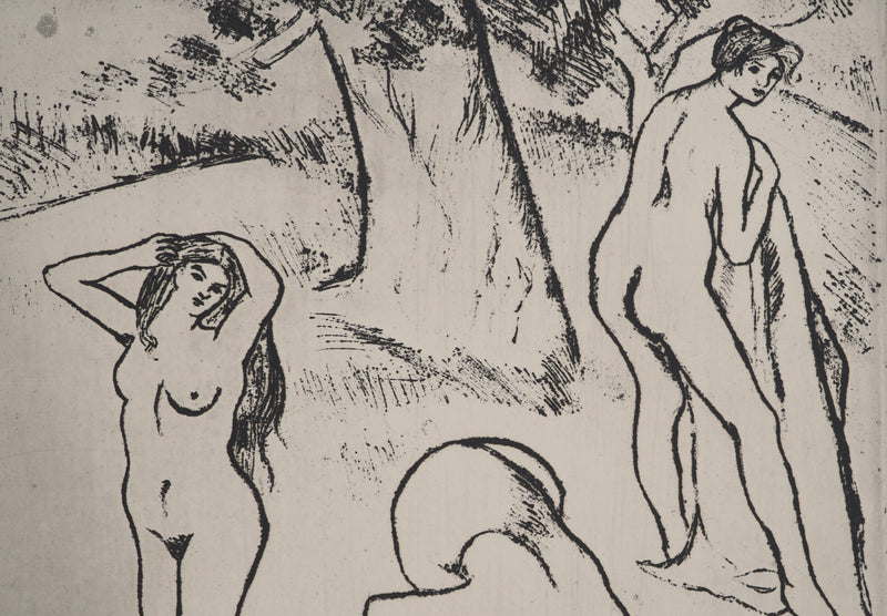 Suzanne VALADON : Femmes nues sous les arbres, Gravure originale (photo de détail 6) - Crédit photo : Galerie Art.Paris