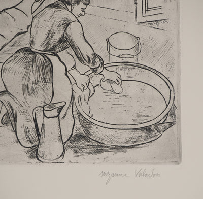 Suzanne VALADON : Adèle préparant le tub et Ketty aux bras levés, Gravure originale (photo de détail 8) - Crédit photo : Galerie Art.Paris