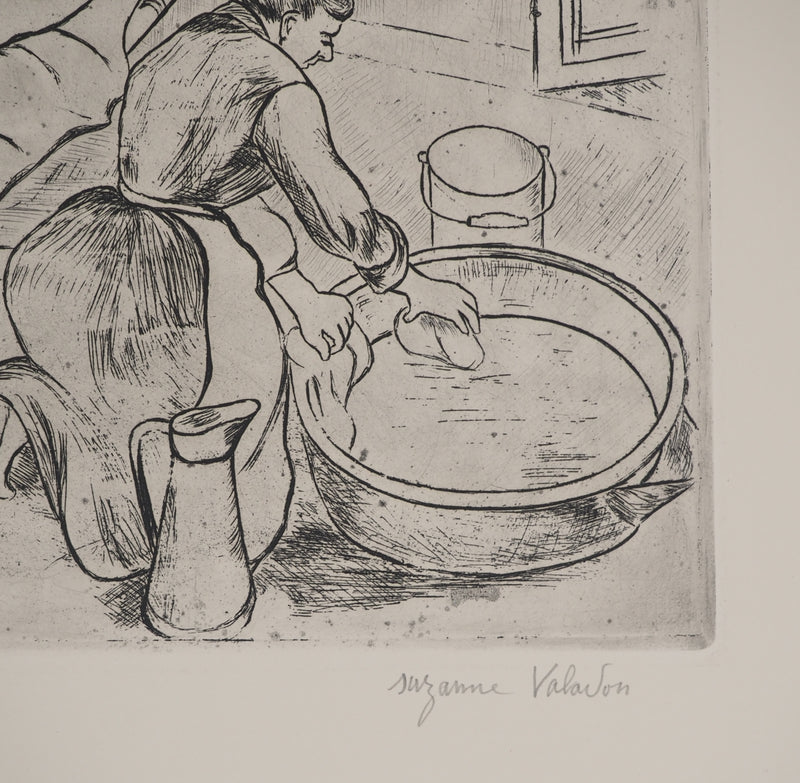 Suzanne VALADON : Adèle préparant le tub et Ketty aux bras levés, Gravure originale (photo de détail 8) - Crédit photo : Galerie Art.Paris