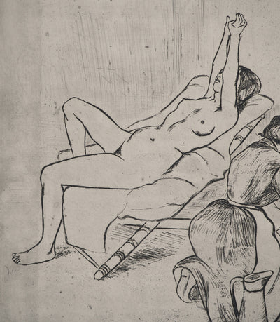 Suzanne VALADON : Adèle préparant le tub et Ketty aux bras levés, Gravure originale (photo de détail 6) - Crédit photo : Galerie Art.Paris