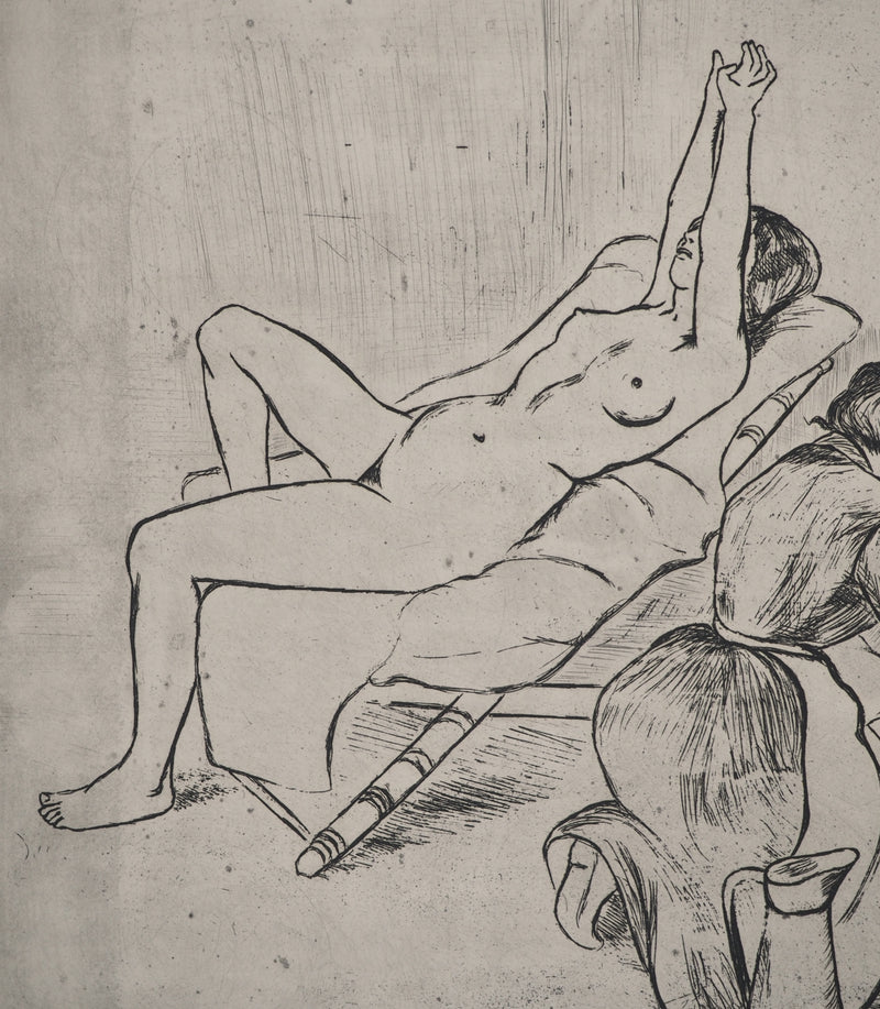 Suzanne VALADON : Adèle préparant le tub et Ketty aux bras levés, Gravure originale (photo de détail 6) - Crédit photo : Galerie Art.Paris