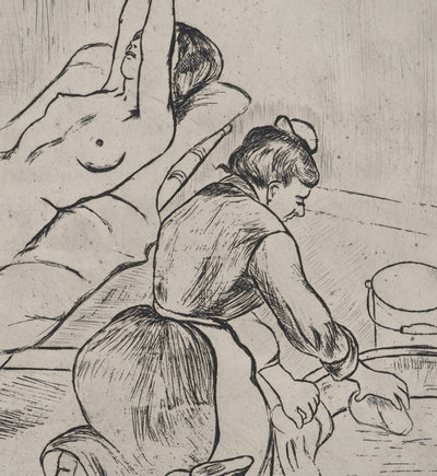 Suzanne VALADON : Adèle préparant le tub et Ketty aux bras levés, Gravure originale (photo de détail 7) - Crédit photo : Galerie Art.Paris