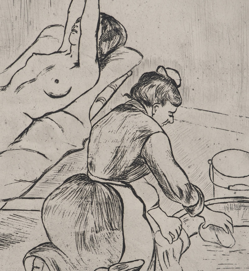 Suzanne VALADON : Adèle préparant le tub et Ketty aux bras levés, Gravure originale (photo de détail 7) - Crédit photo : Galerie Art.Paris
