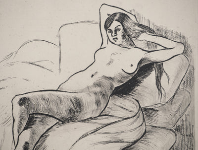 Suzanne VALADON : Christiane nue allongée, Gravure originale (photo de détail 6) - Crédit photo : Galerie Art.Paris