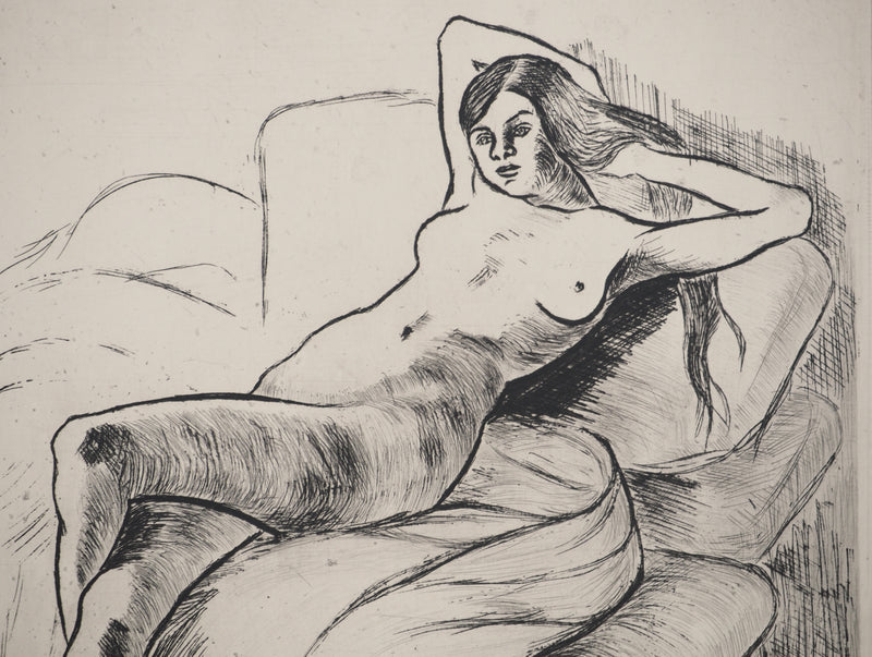 Suzanne VALADON : Christiane nue allongée, Gravure originale (photo de détail 6) - Crédit photo : Galerie Art.Paris