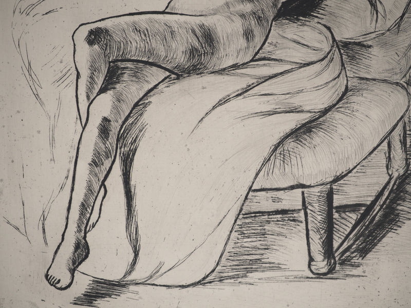 Suzanne VALADON : Christiane nue allongée, Gravure originale (photo de détail 7) - Crédit photo : Galerie Art.Paris