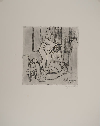 Suzanne VALADON : Catherine s'épongeant, Gravure originale (vue générale) - Crédit photo : Galerie Art.Paris