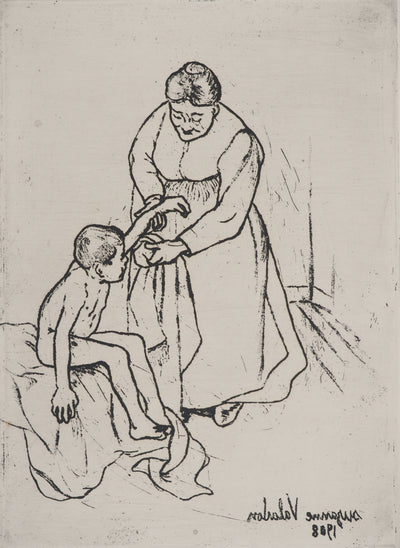 Suzanne VALADON : Grand-mère et enfant, Gravure originale (photo de détail 4) - Crédit photo : Galerie Art.Paris