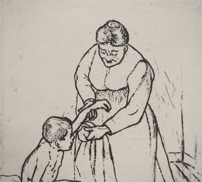 Suzanne VALADON : Grand-mère et enfant, Gravure originale (photo de détail 6) - Crédit photo : Galerie Art.Paris