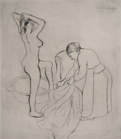 Suzanne VALADON : Fille aux gros seins et femme vieille, Gravure originale (photo de détail 4) - Crédit photo : Galerie Art.Paris