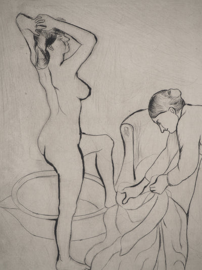 Suzanne VALADON : Fille aux gros seins et femme vieille, Gravure originale (photo de détail 5) - Crédit photo : Galerie Art.Paris