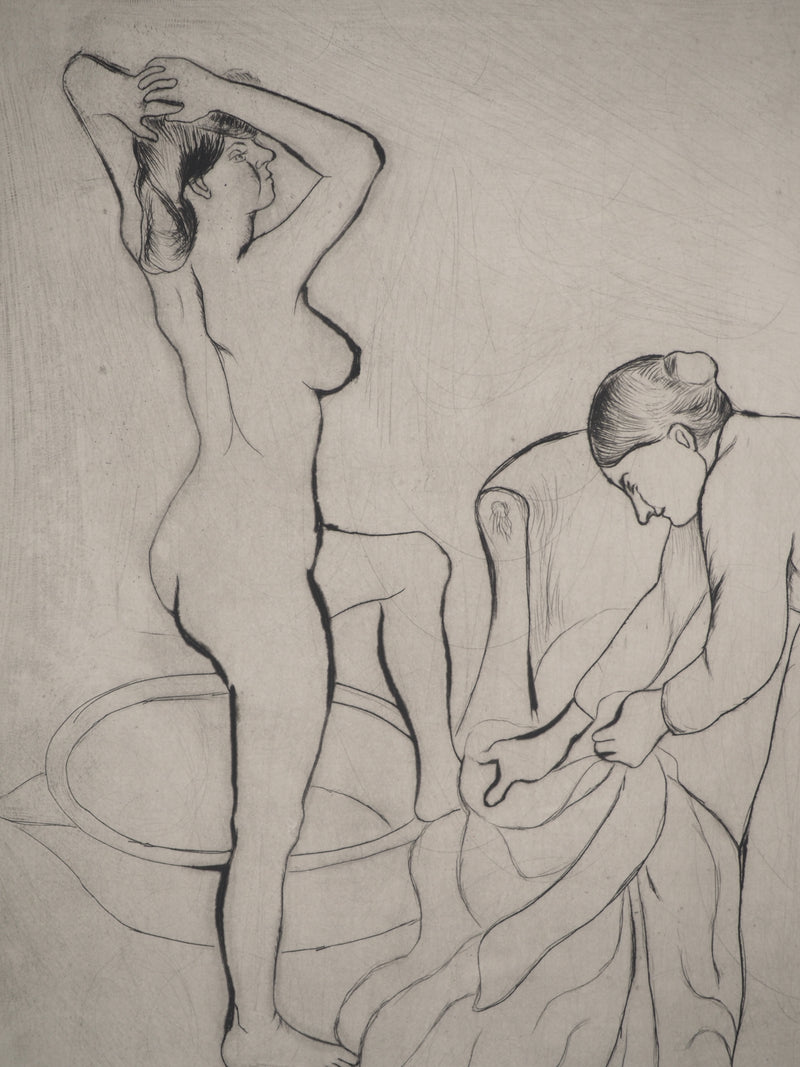 Suzanne VALADON : Fille aux gros seins et femme vieille, Gravure originale (photo de détail 5) - Crédit photo : Galerie Art.Paris
