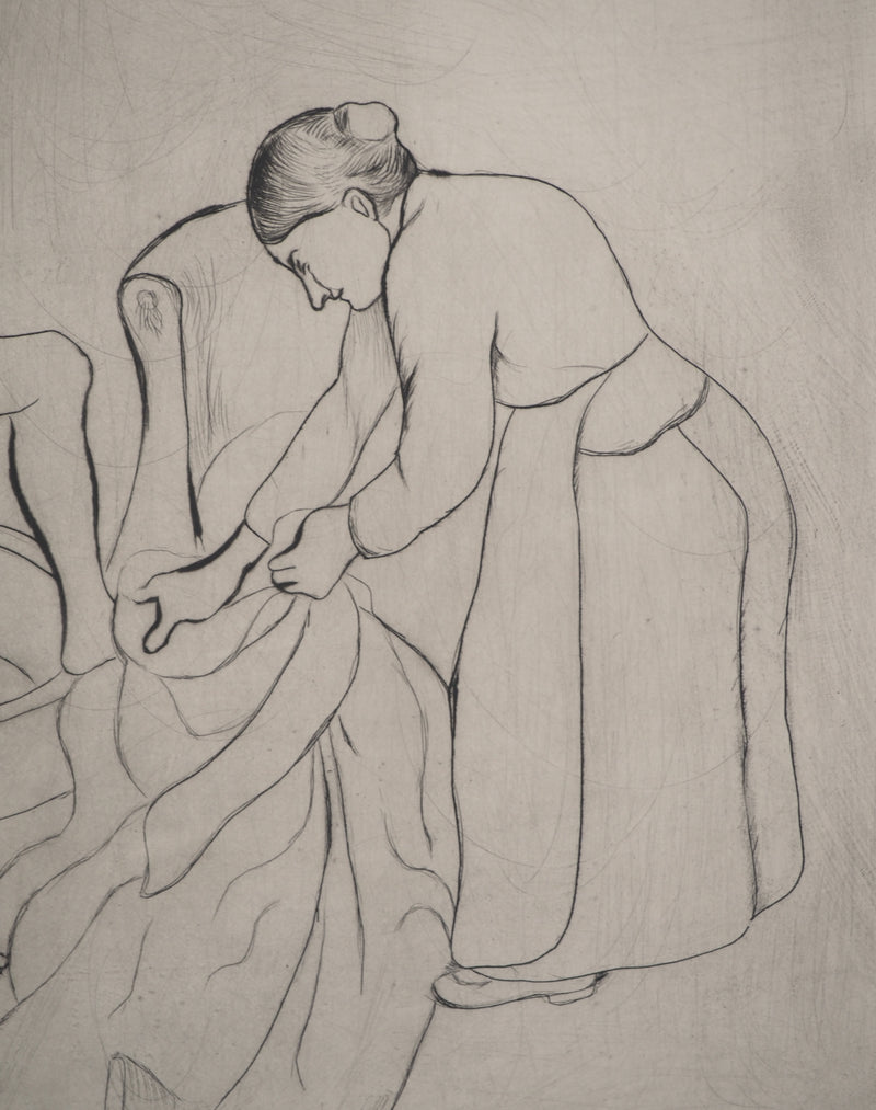 Suzanne VALADON : Fille aux gros seins et femme vieille, Gravure originale (photo de détail 6) - Crédit photo : Galerie Art.Paris