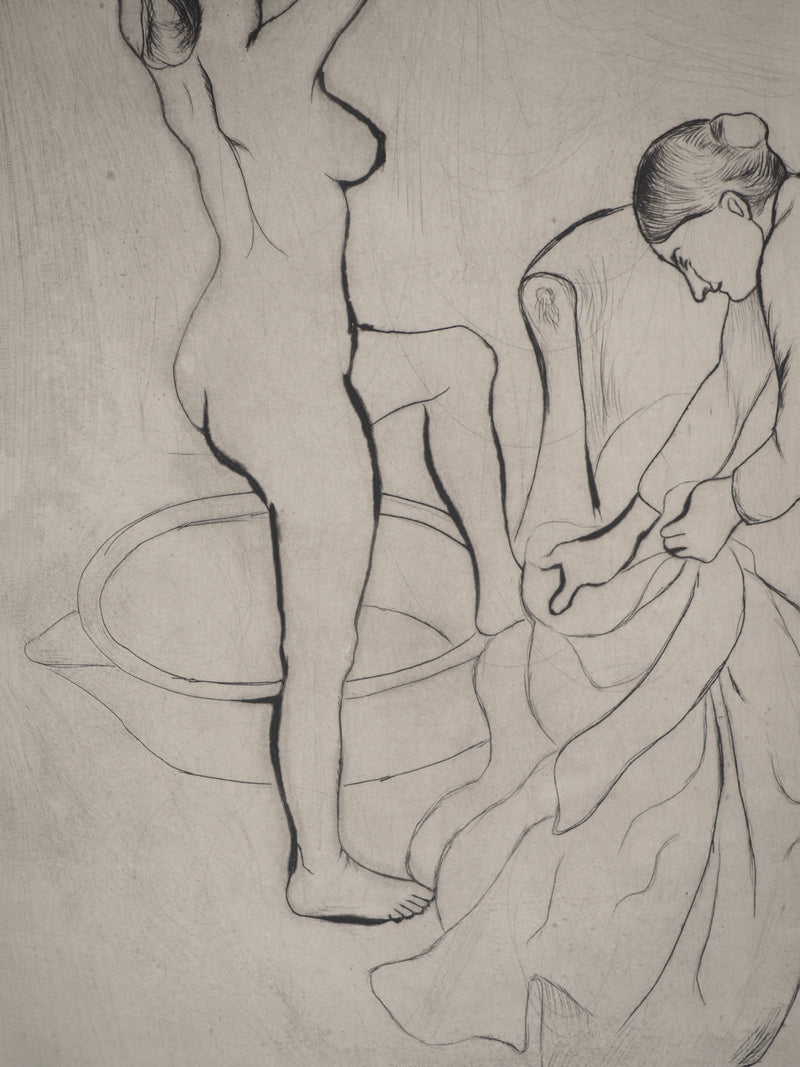 Suzanne VALADON : Fille aux gros seins et femme vieille, Gravure originale (photo de détail 7) - Crédit photo : Galerie Art.Paris