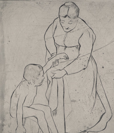 Suzanne VALADON : Grand-mère et petit garçon, Gravure originale (photo de détail 5) - Crédit photo : Galerie Art.Paris