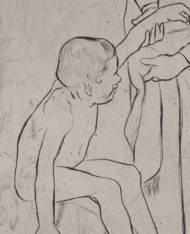 Suzanne VALADON : Grand-mère et petit garçon, Gravure originale (photo de détail 7) - Crédit photo : Galerie Art.Paris