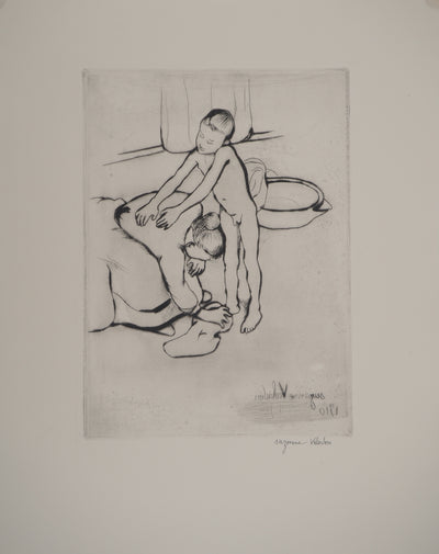 Suzanne VALADON : Catherine et jeune garçon nu, Gravure originale (vue générale) - Crédit photo : Galerie Art.Paris