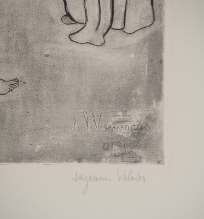 Suzanne VALADON : Grand-mère et Louise nue assise à terre, Gravure originale (photo de détail 2) - Crédit photo : Galerie Art.Paris