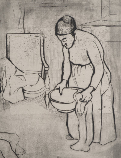 Suzanne VALADON : Grand-mère et Louise nue assise à terre, Gravure originale (photo de détail 5) - Crédit photo : Galerie Art.Paris