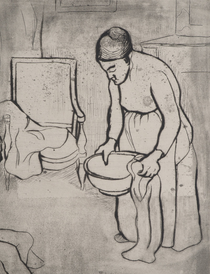 Suzanne VALADON : Grand-mère et Louise nue assise à terre, Gravure originale (photo de détail 5) - Crédit photo : Galerie Art.Paris
