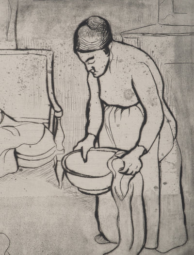 Suzanne VALADON : Grand-mère et Louise nue assise à terre, Gravure originale (photo de détail 7) - Crédit photo : Galerie Art.Paris