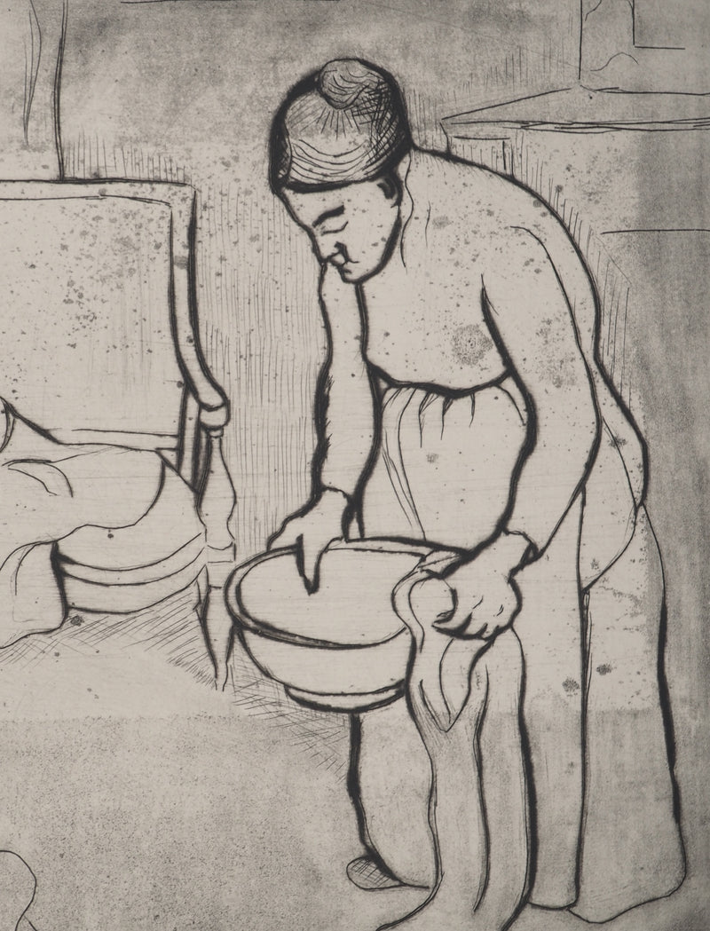 Suzanne VALADON : Grand-mère et Louise nue assise à terre, Gravure originale (photo de détail 7) - Crédit photo : Galerie Art.Paris