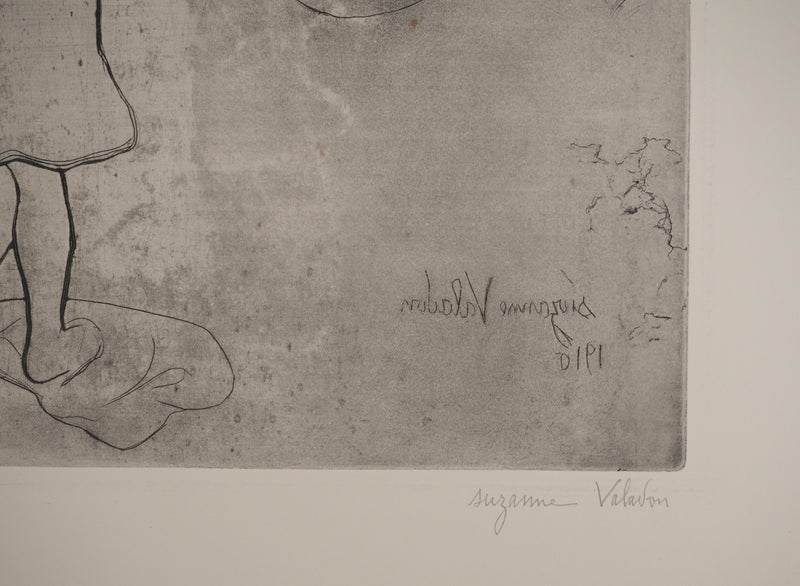 Suzanne VALADON : Toilette des enfants dans le jardin, Gravure originale (photo de détail 2) - Crédit photo : Galerie Art.Paris