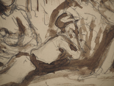 Maximilien LUCE : Déjeuner sur l'herbe, Dessin original (photo de détail 4) - Crédit photo : Galerie Art.Paris