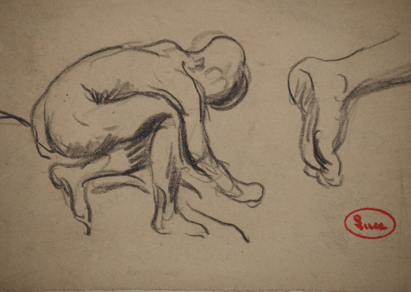 Maximilien LUCE : Etude anatomique, Dessin original (photo de détail 3) - Crédit photo : Galerie Art.Paris