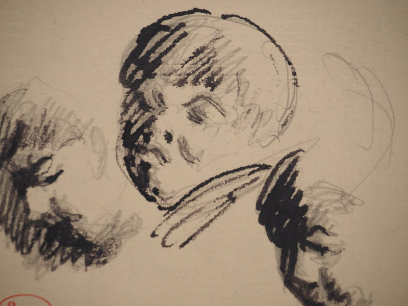 Maximilien LUCE : Visage innocent, Dessin original (photo de détail 3) - Crédit photo : Galerie Art.Paris