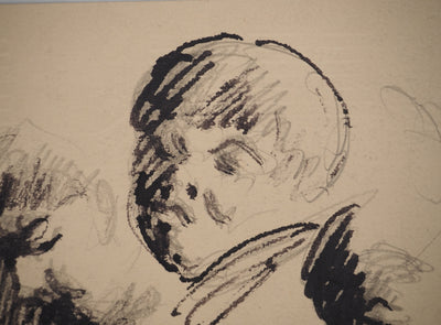 Maximilien LUCE : Visage innocent, Dessin original (photo de détail 4) - Crédit photo : Galerie Art.Paris