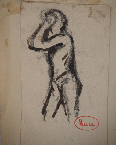 Maximilien LUCE : Etude d'un nu masculin, Dessin original (photo de détail 4) - Crédit photo : Galerie Art.Paris