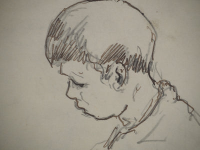 Maximilien LUCE : Trois frères, Dessin original (photo de détail 6) - Crédit photo : Galerie Art.Paris