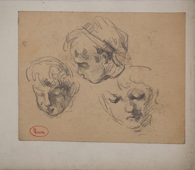 Maximilien LUCE : Portrait d'adolescents, Dessin original (photo de détail 3) - Crédit photo : Galerie Art.Paris