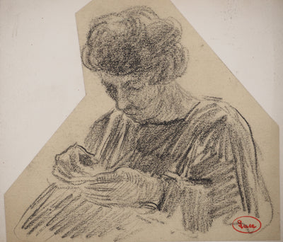 Maximilien LUCE : La couturière, Dessin original (photo de détail 2) - Crédit photo : Galerie Art.Paris